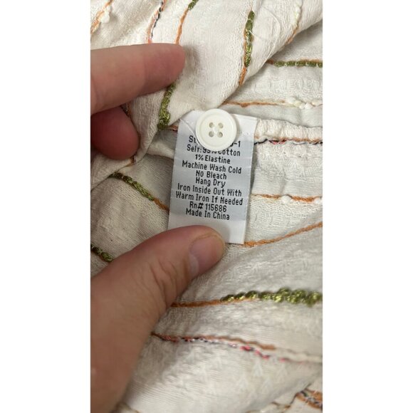 JOHNNY WAS WORKSHOP TEXTURED DRAWSTRING POMPOM BEACH SHORTS XL - Picture 8 of 9